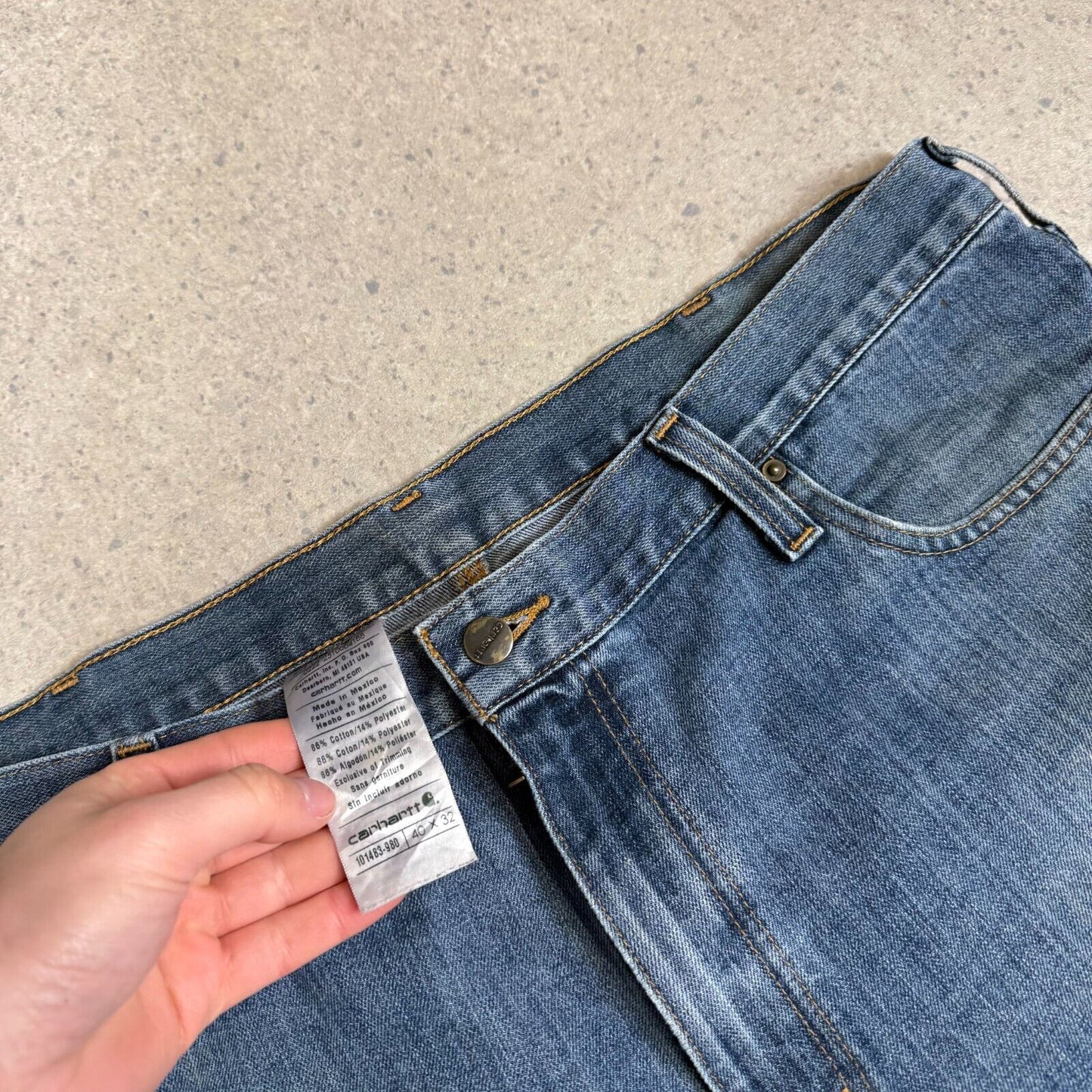 Carhartt Jeans 40x32 Blue Baggy fit Workwear