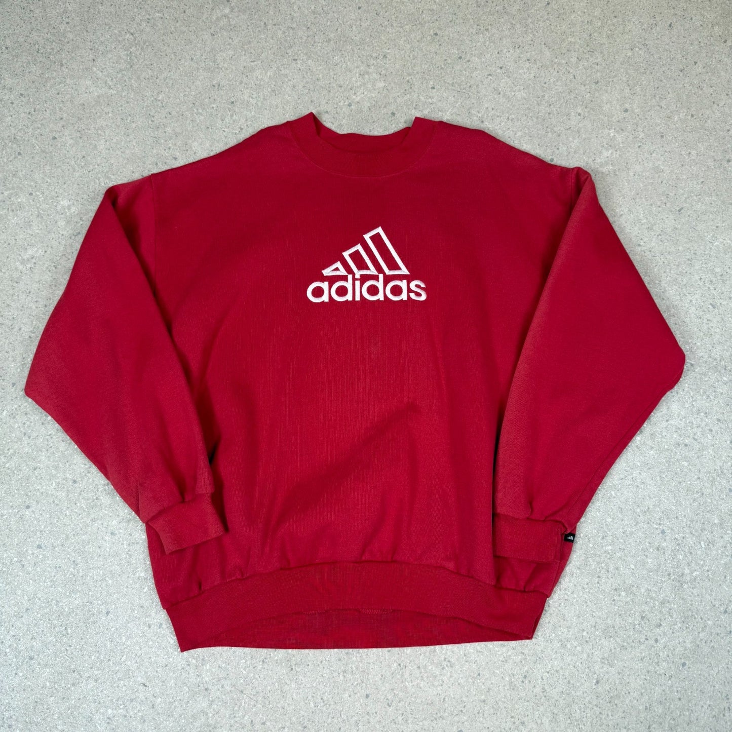 Adidas Sweatshirt XL Red Colourway Embroidered Logo 90s