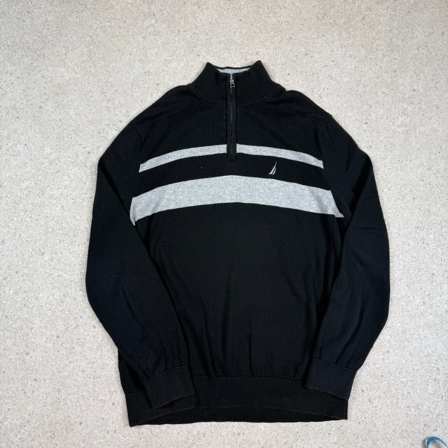 Nautica 1/4 Zip Jumper Large Black White