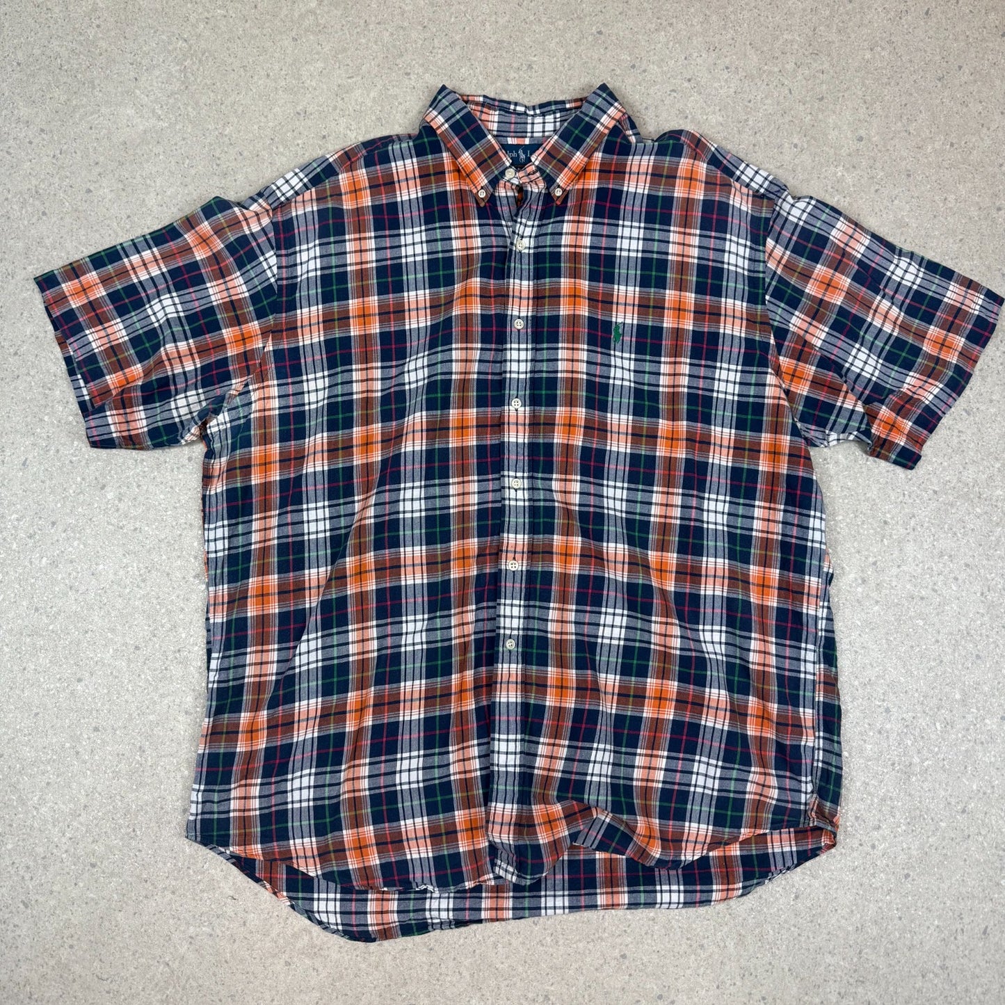 Ralph Lauren Shirt 2XL Multi Check Embroidered Logo Blake Short Sleeve