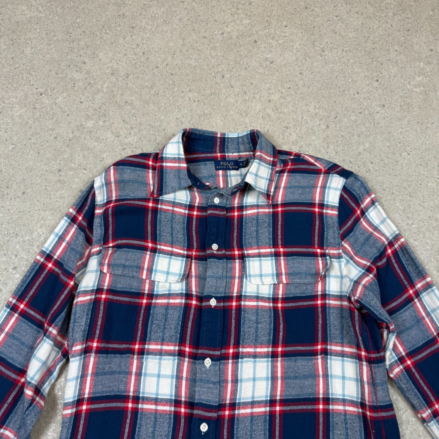 Ralph Lauren Soft Flannel Medium Check Navy Grey