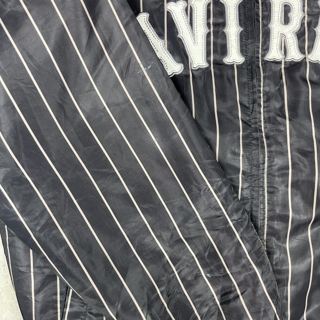 AVIREX black and white pinstripe bomber jacket L