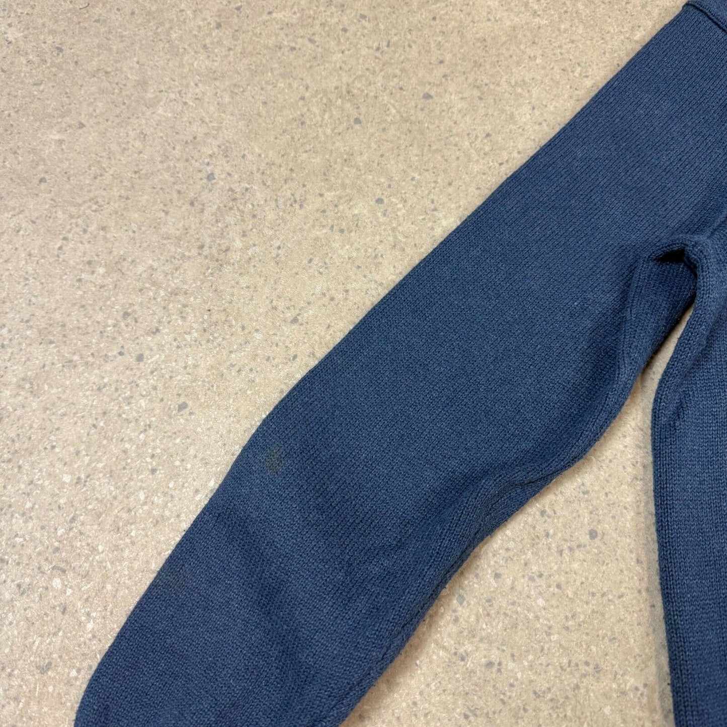 Ralph Lauren 1/4 Zip Jumper Large Blue Cotton