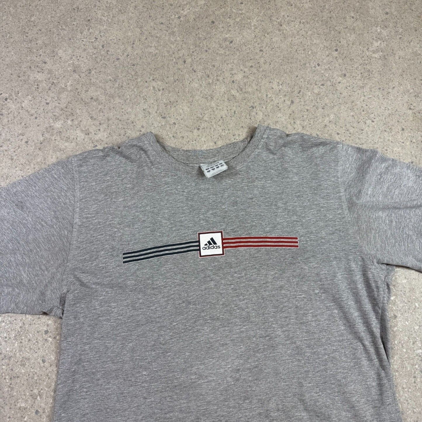Vintage Adidas T Shirt Medium Grey Central Logo