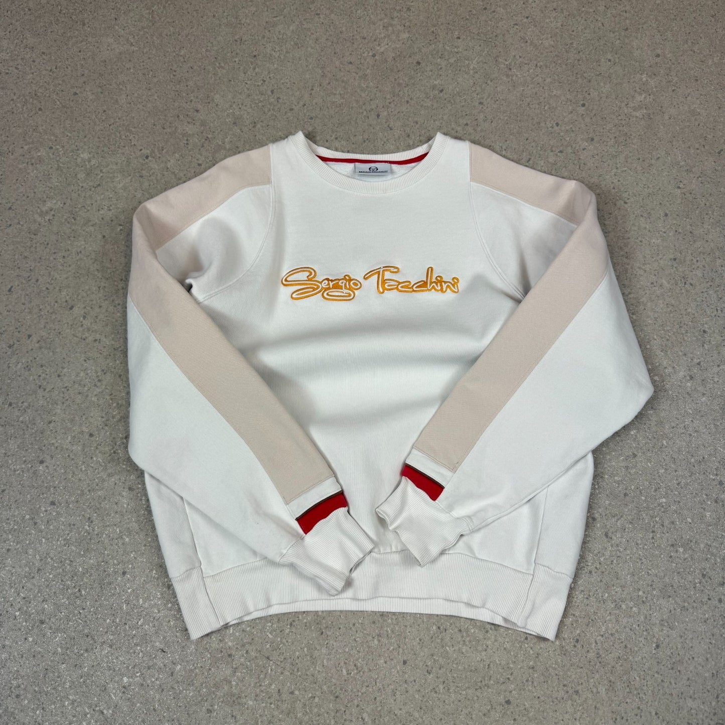 Sergio Tacchini Sweatshirt Large Cream Colourway Y2K Heavyweight
