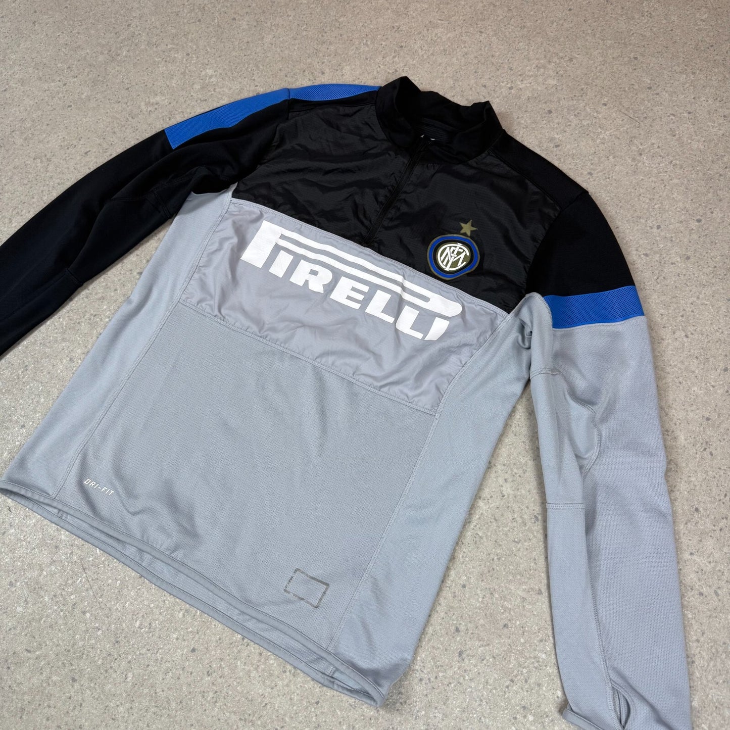 Nike Inter Milan Training Top Dri Fit Large Black Grey Vintage Long Sleeve