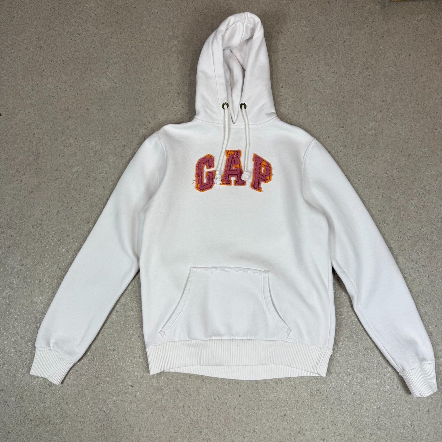 Gap Hoodie Large White Colourway Puffy Embroidered Logo Hooded Pocket