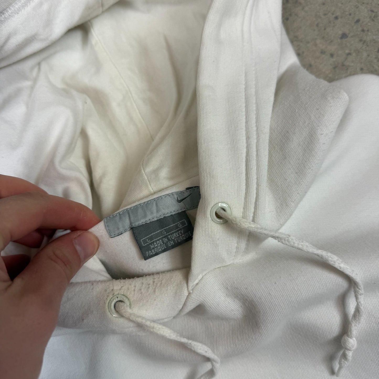 Nike Hoodie Large White Colourway Silver Tag Embroidered Swoosh Heavyweight