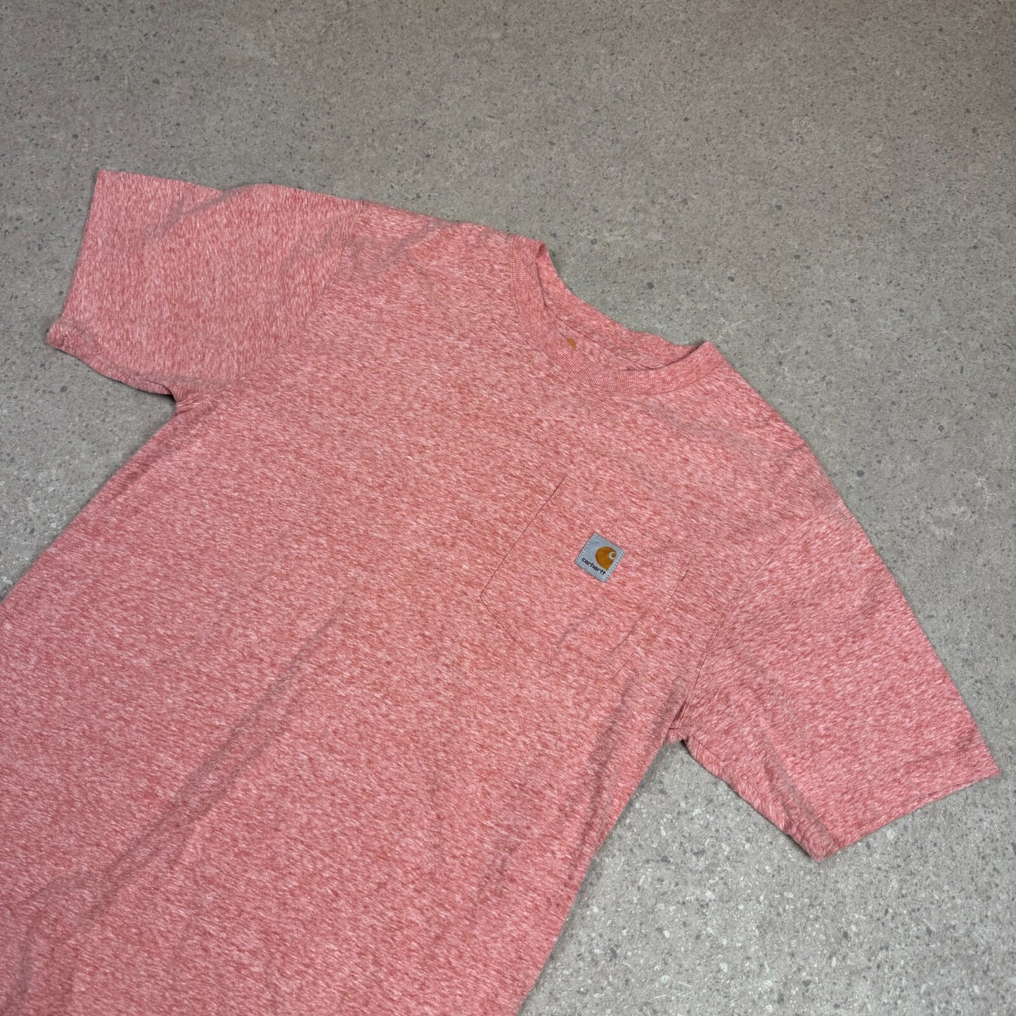 Carhartt T Shirt Small Pink Salmon Colourway Pocket Logo