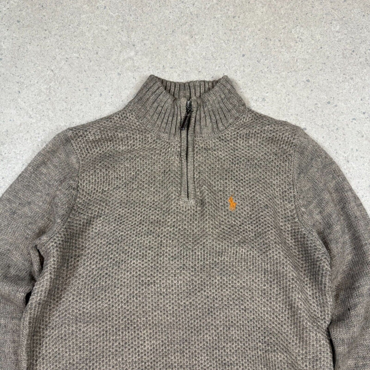 Polo Ralph Lauren 1/4 Zip Jumper Small Gray Knit