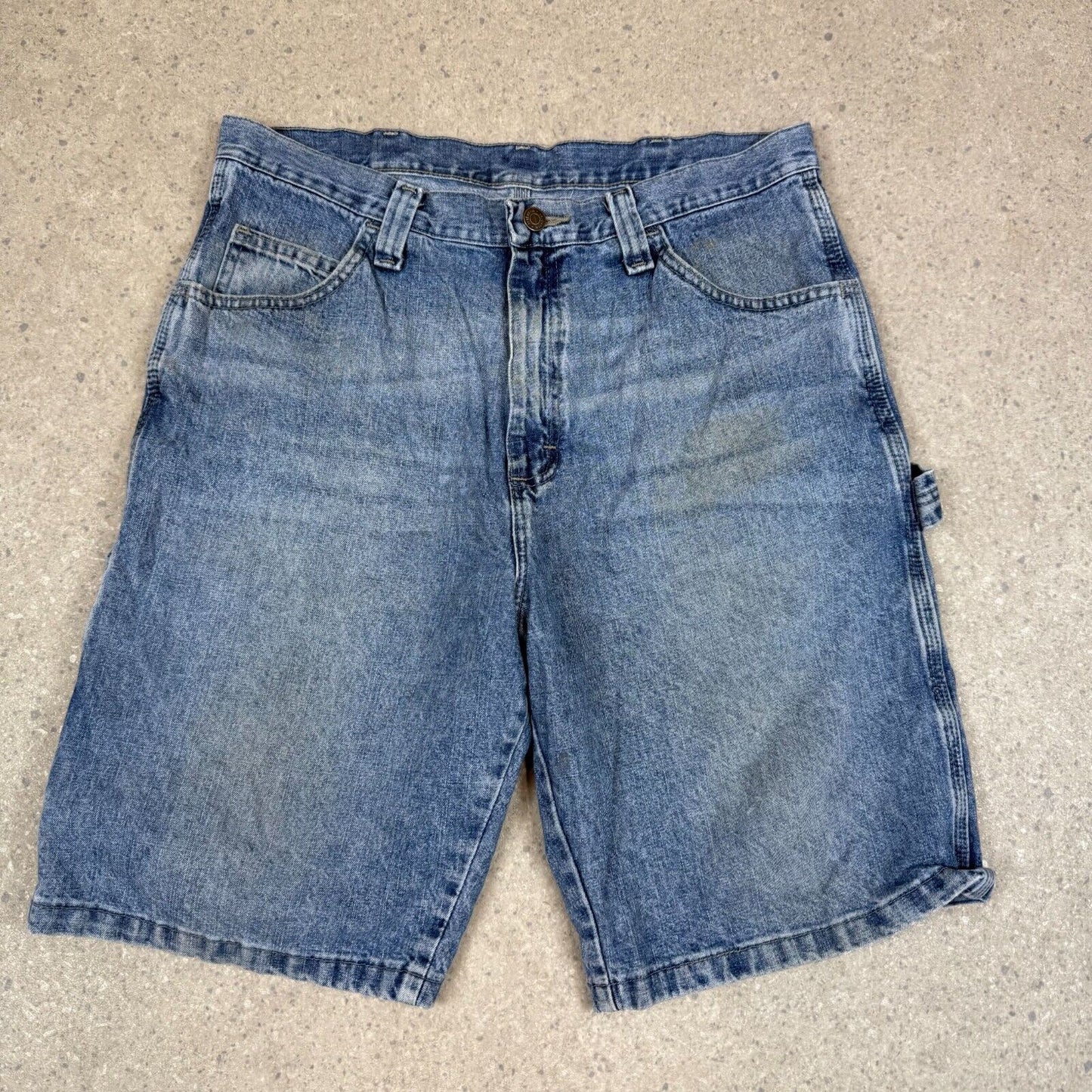 Wranger Carpenter Jorts 34” Blue Baggy Fit