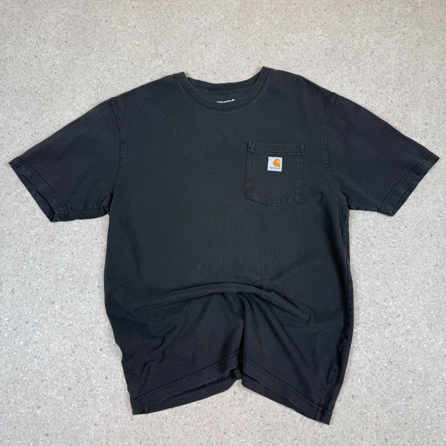 Carhartt T Shirt Medium Black Colourway Pocket Logo Relaxed Fit Heavyweight