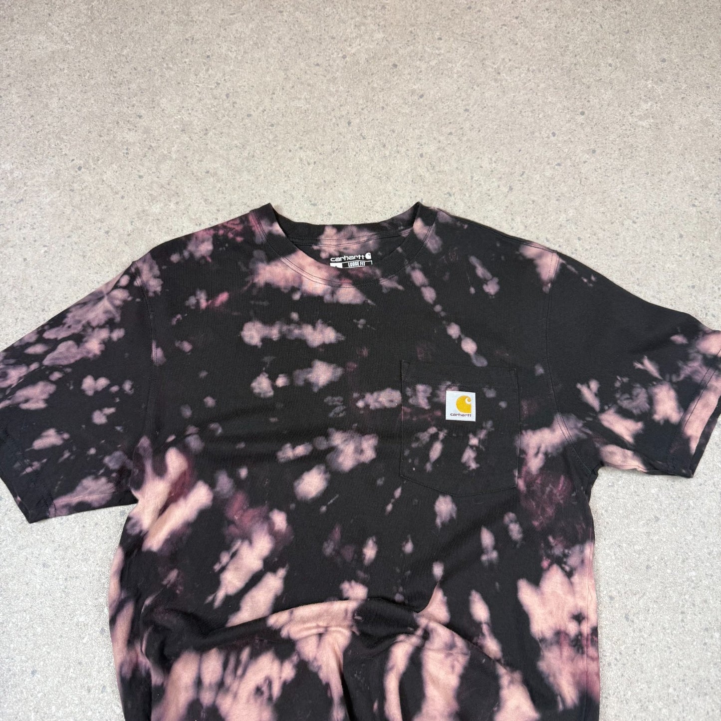 Carhartt T Shirt Small / Medium Tye Die Relaxed Fit Pocket Logo