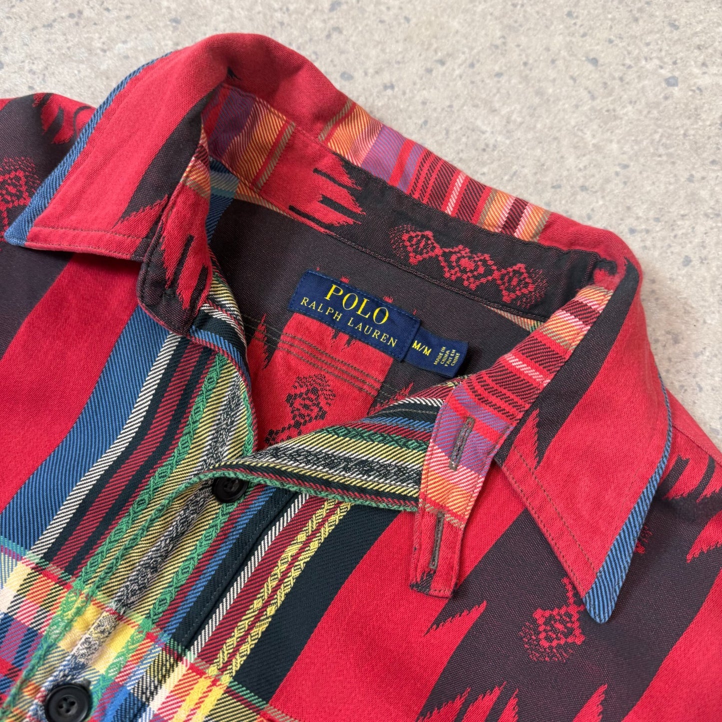 Ralph Lauren Aztec South Western Shirt Medium Button Up Shirt Long Sleeve Rare