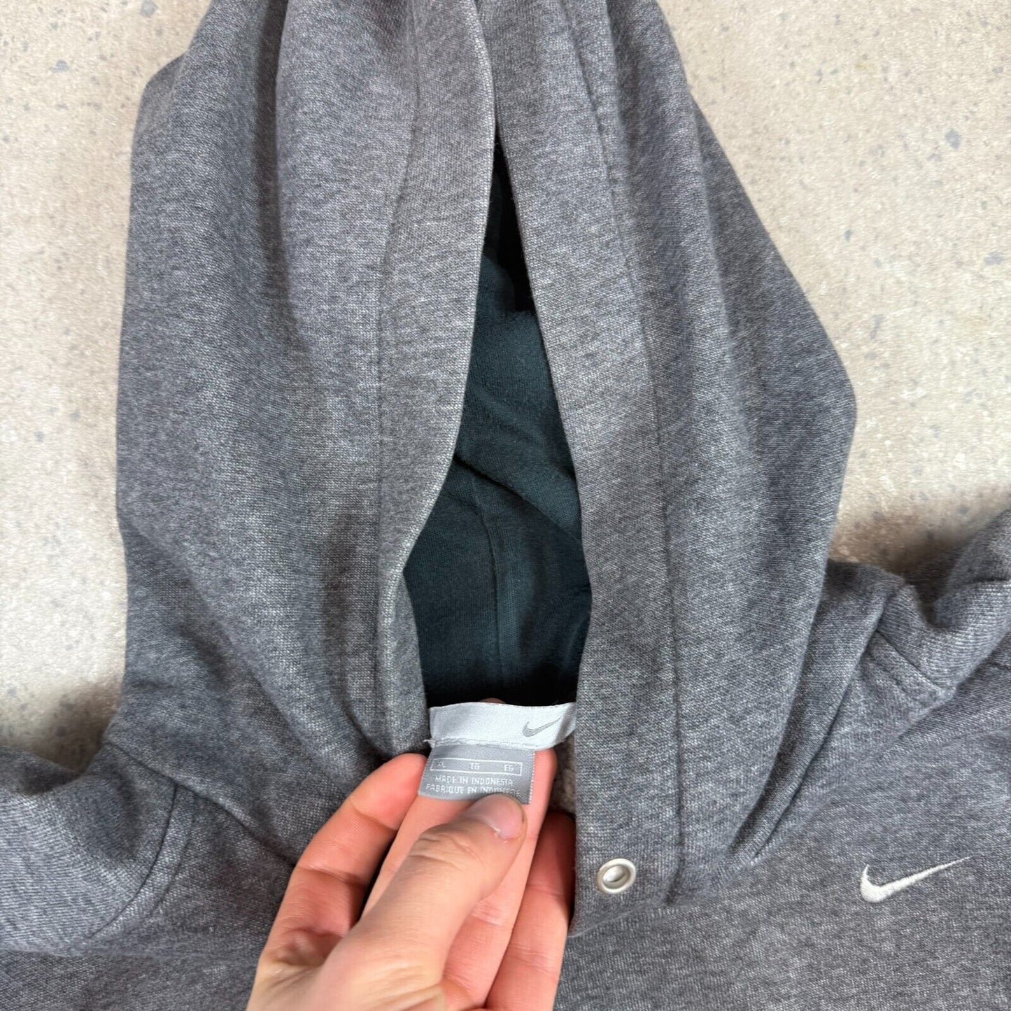 Nike Hoodie XL Grey Small Swoosh Silver tag