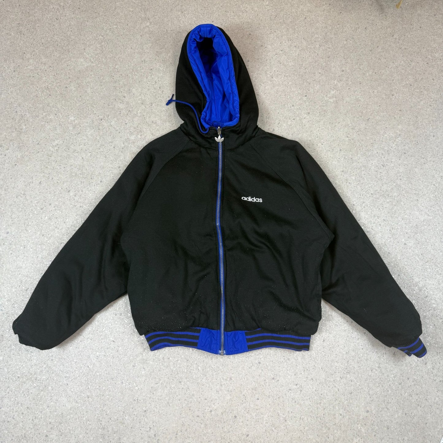 Adidas Reversible Jacket Medium 90s Heavyweight Hoodie Full Zip