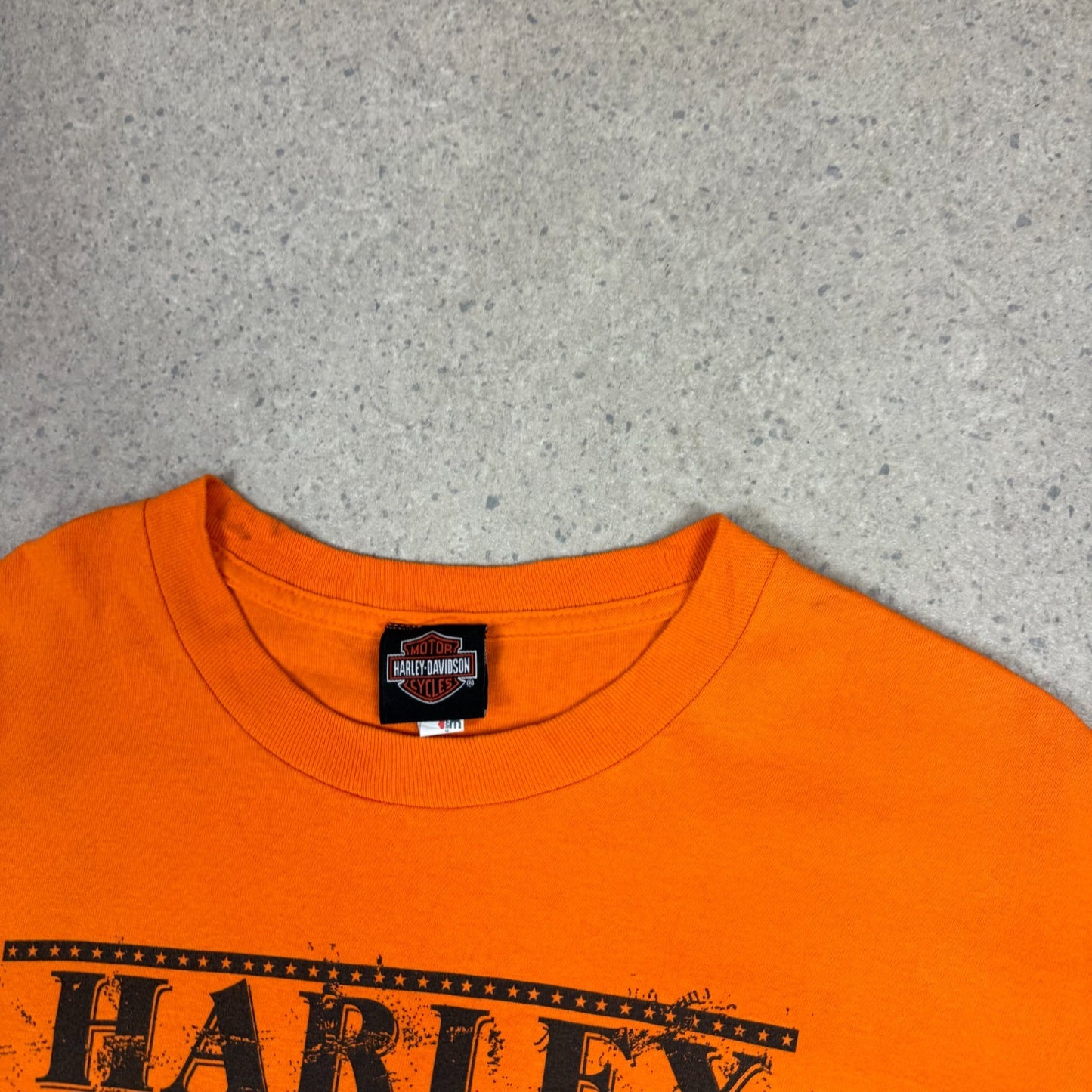 Harley Davidson T Shirt Large Orange North Carolina Outer Banks