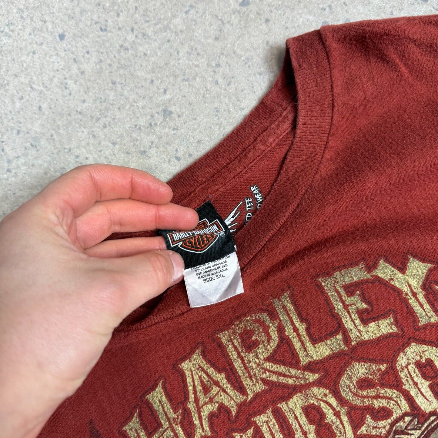Harley Davidson 3XL Burgundy Austin Texas Graphic Long Sleeve