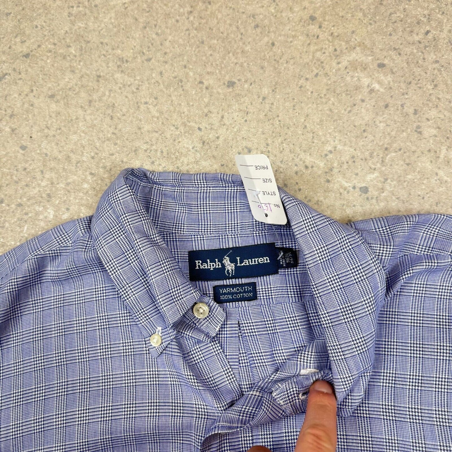 Ralph Lauren Plaid Shirt Blue XL 16.5” Neck