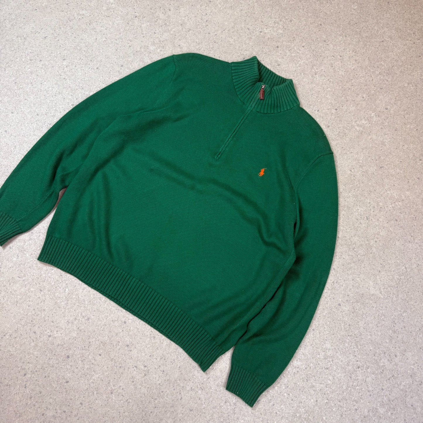 Ralph Lauren 1/4 Zip Jumper XL Green Colourway Embroidered Logo