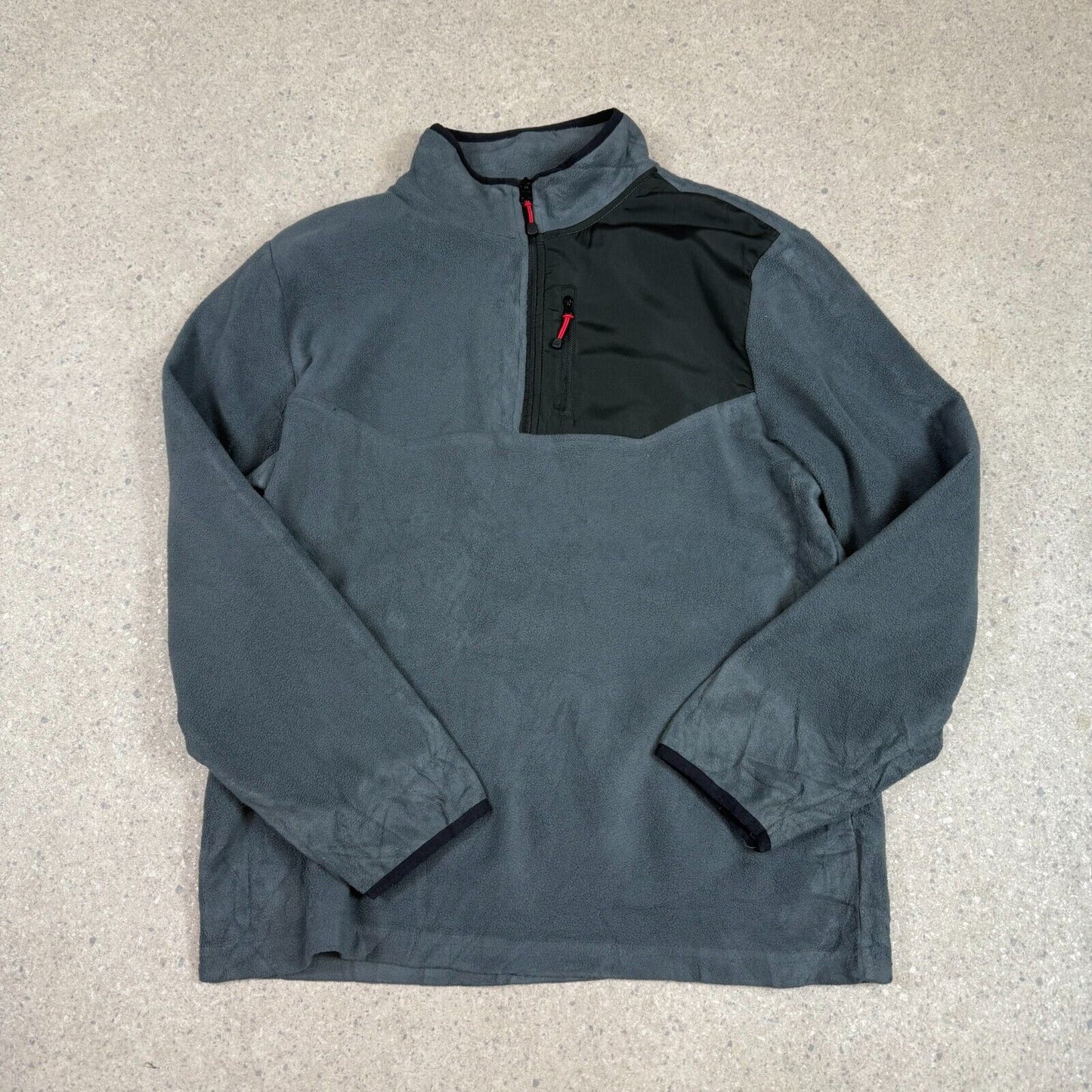 Starter Fleece Medium 1/4 Zip Jumper Grey Black