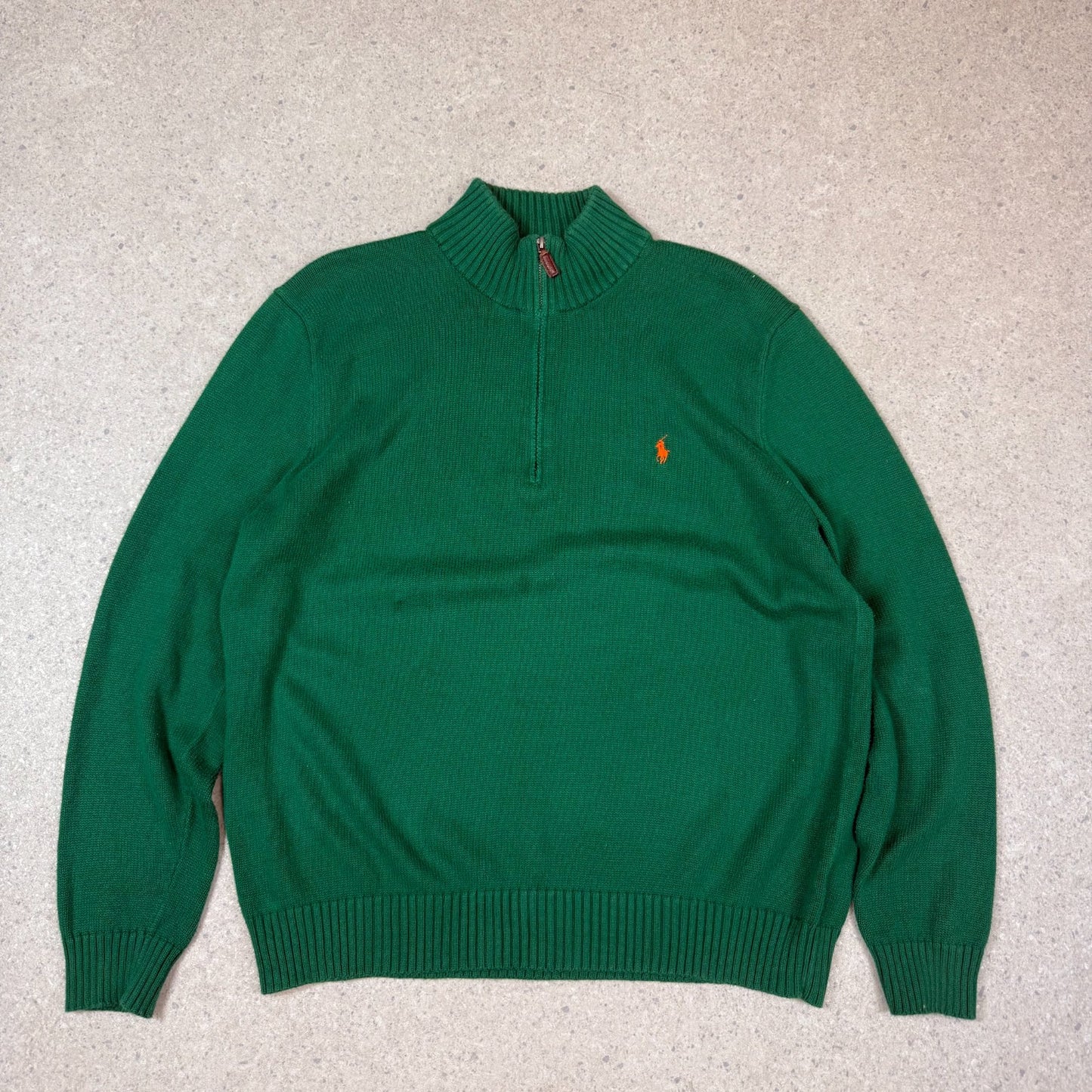 Ralph Lauren 1/4 Zip Jumper XL Green Colourway Embroidered Logo