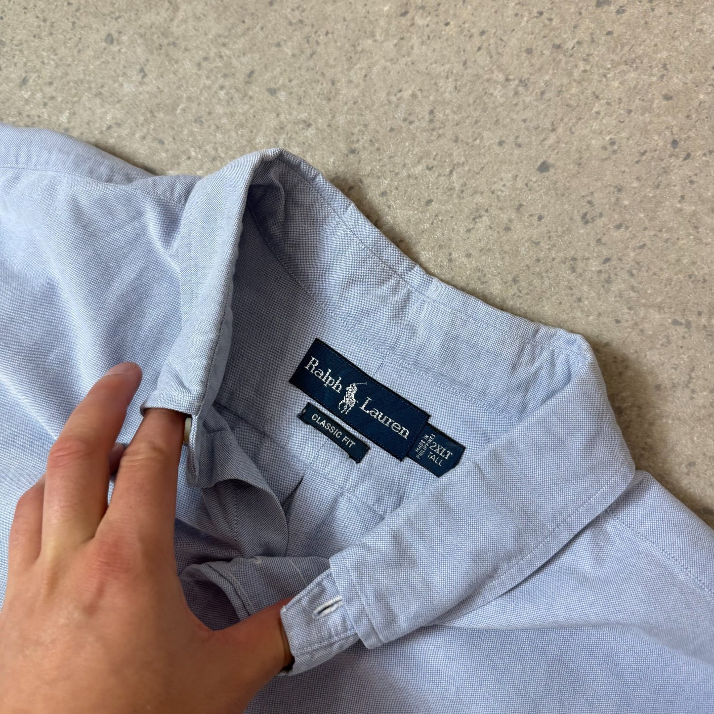 Ralph Lauren Shirt 2XLT Blue Colourway Embroidered Logo Brown Horse Oversized