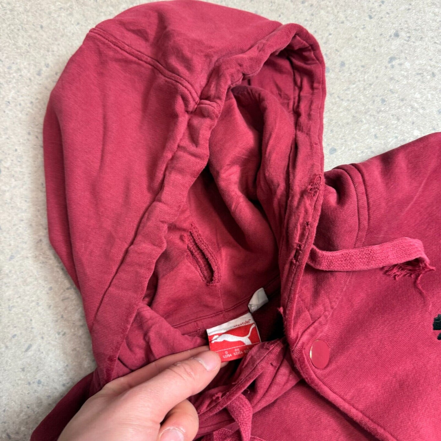 Puma Hoodie Large Red Black Varsity
