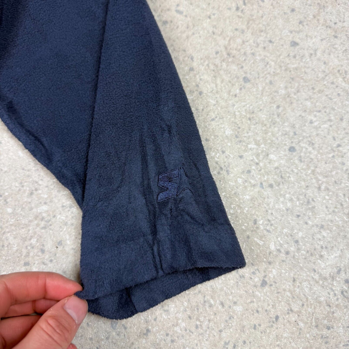 Starter 1/4 Zip Fleece Jumper Medium Navy Blue Embroidered Logo