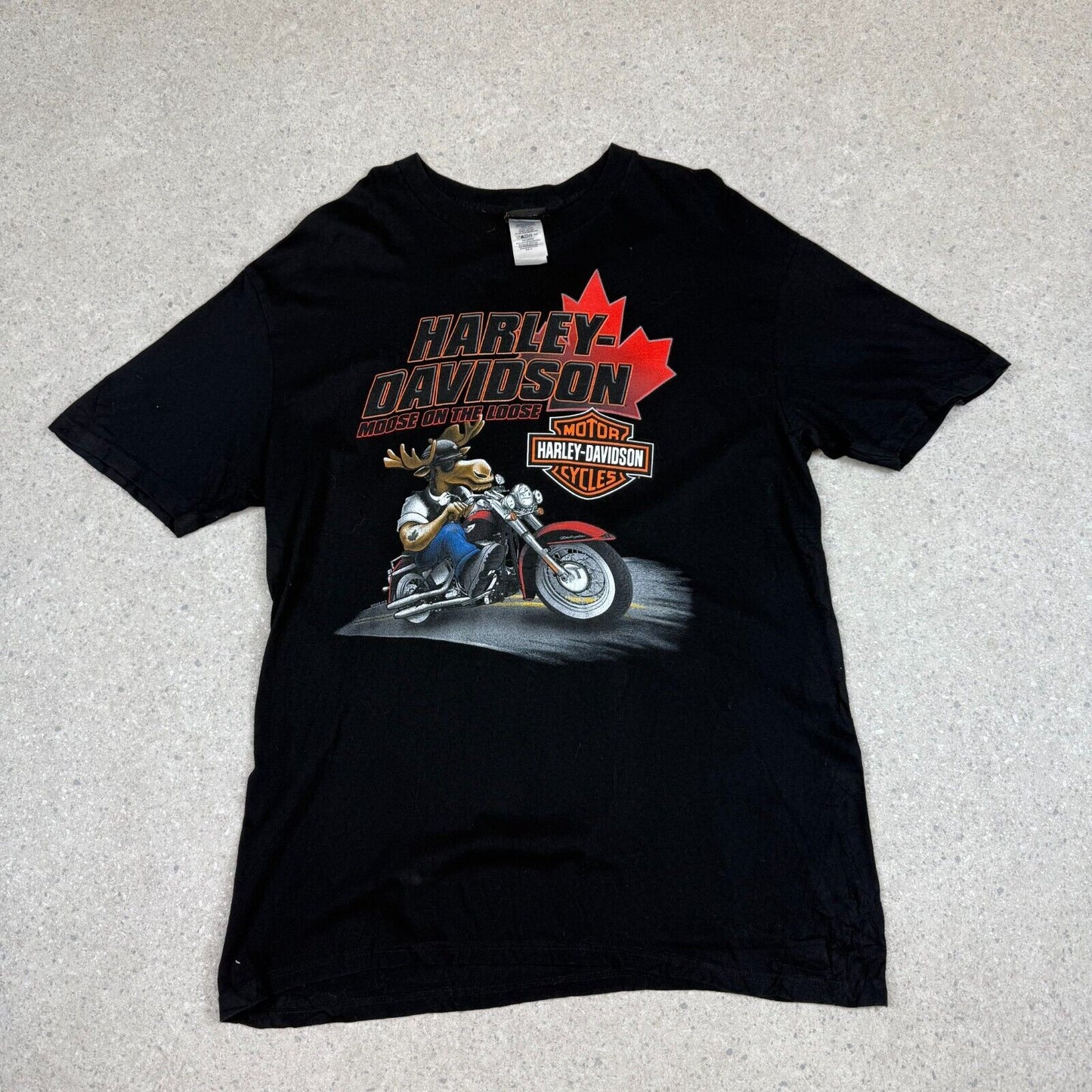 Harley Davidson T Shirt XL Black Ontario Canada Thunder Bay Graphic Short Sleeve