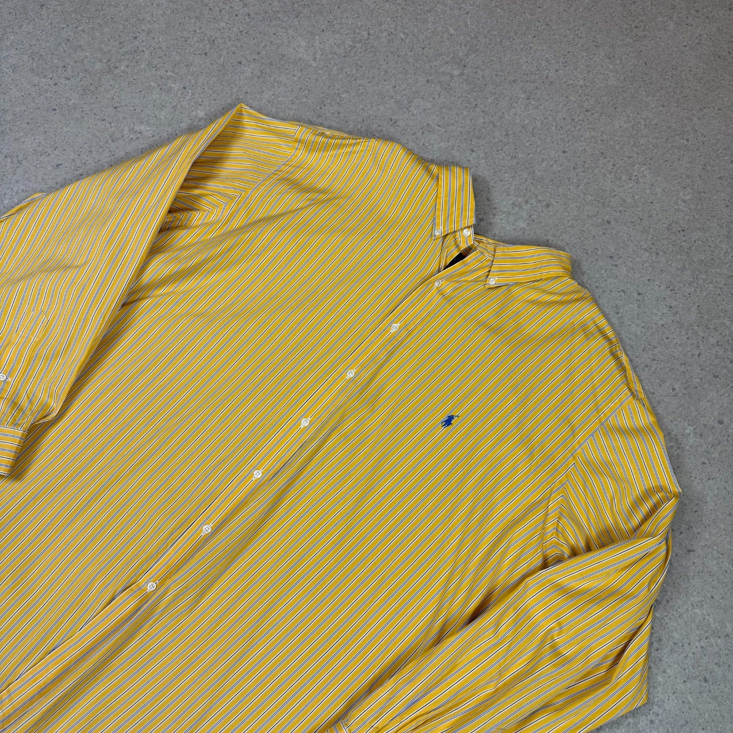Ralph Lauren Shirt 4XLT Yellow Striped Classic Fit Long Sleeve