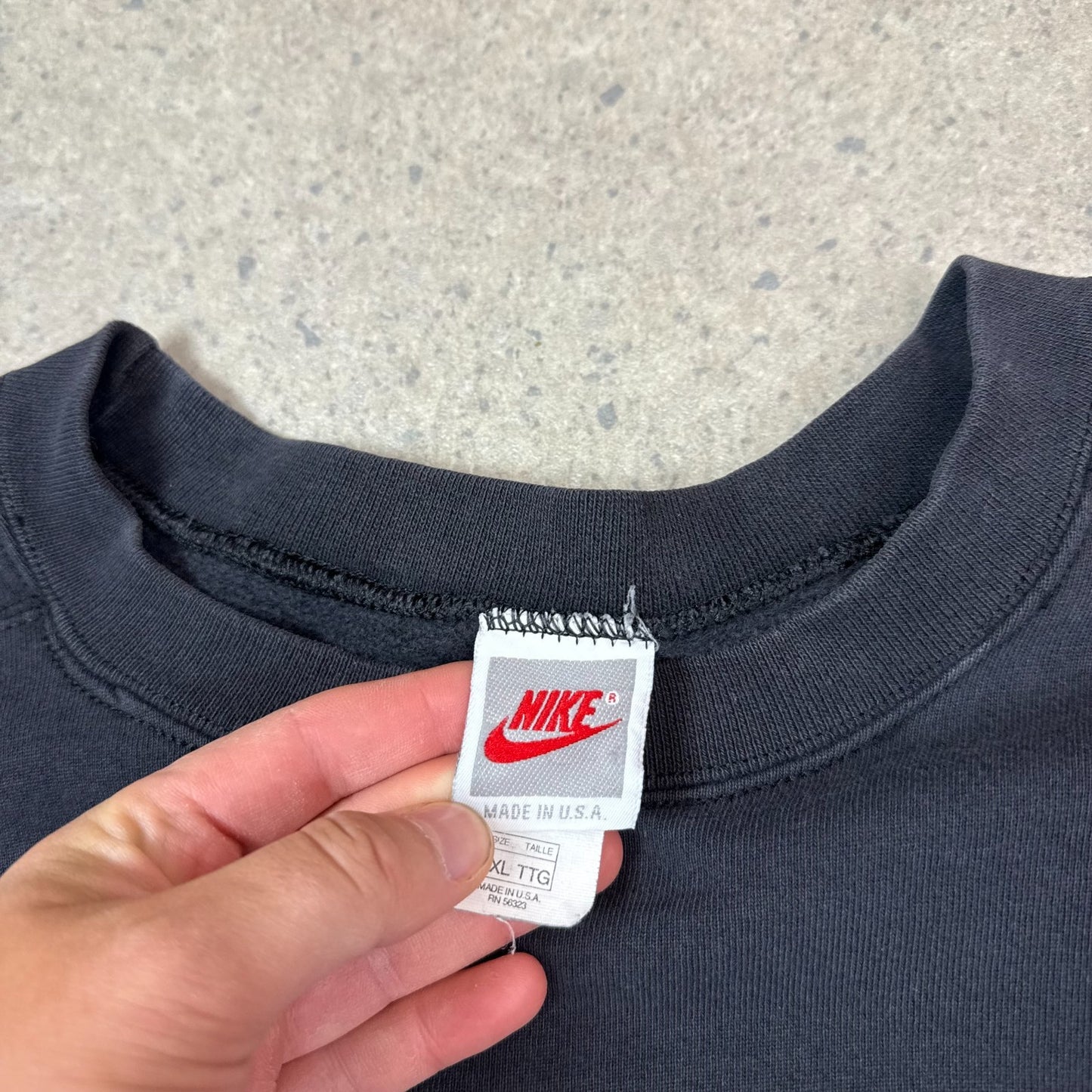 Nike Club Sweater 90s 2XL Black Colourway Made in USA Heavyweight