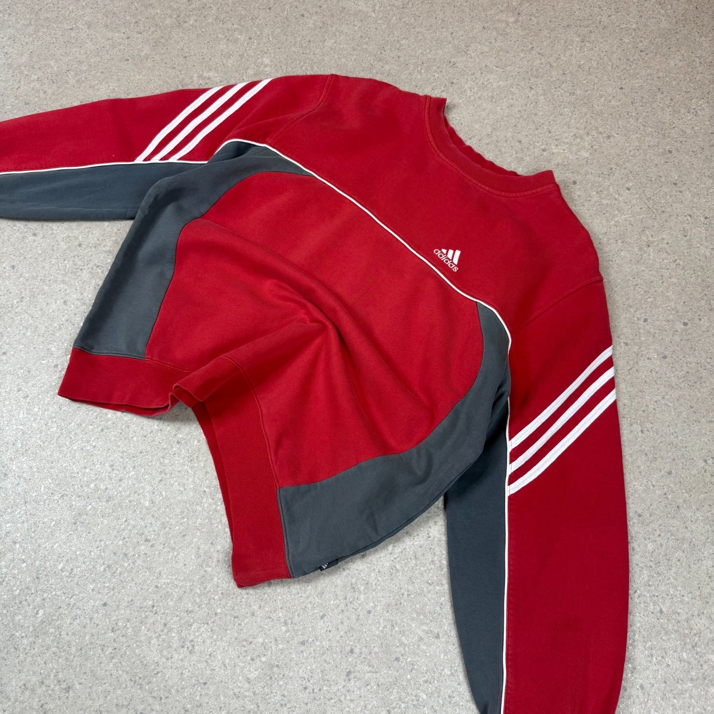 Vintage Adidas Sweatshirt Large 90s Adidas Red / White Colourway