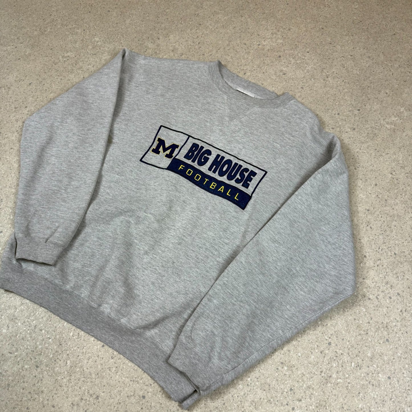 Vintage Michigan Big House Football Sweater Large Puma Y2K USA College
