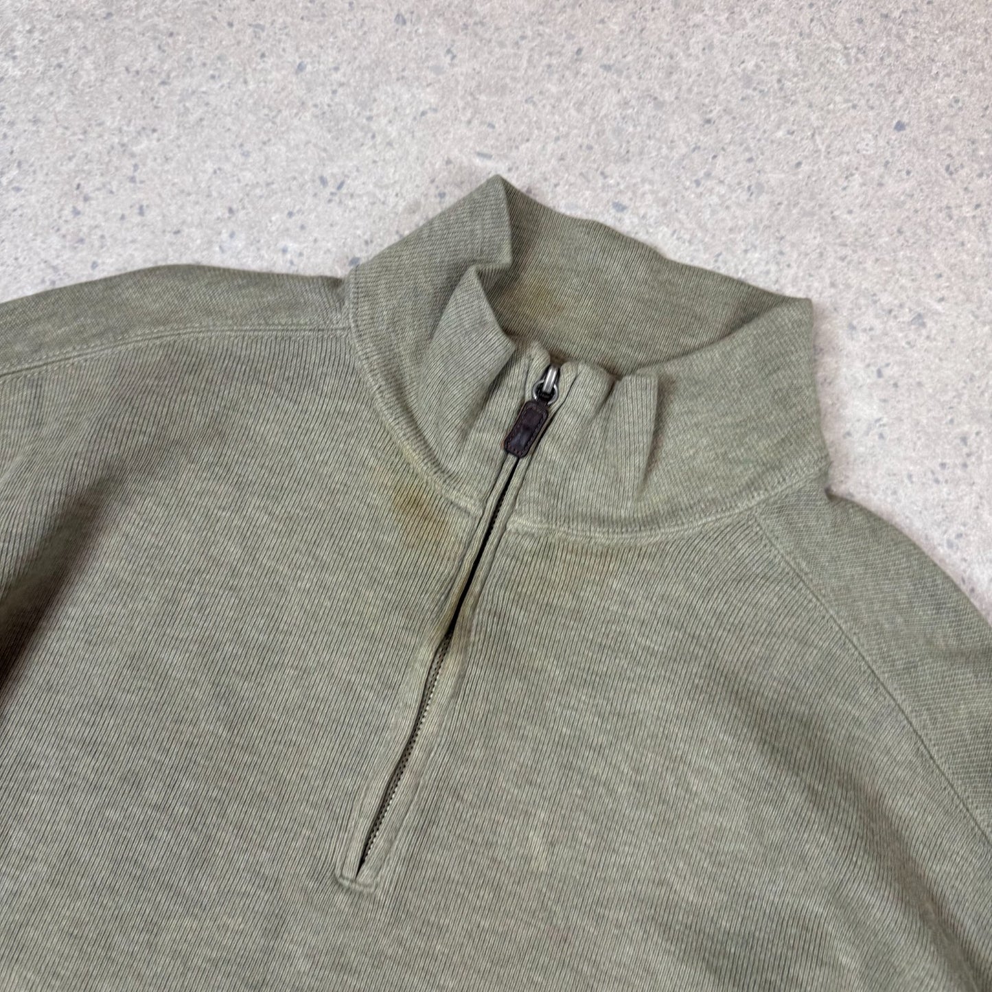 Ralph Lauren 1/4 Zip Large Green Colourway Embroidered Logo Cotton
