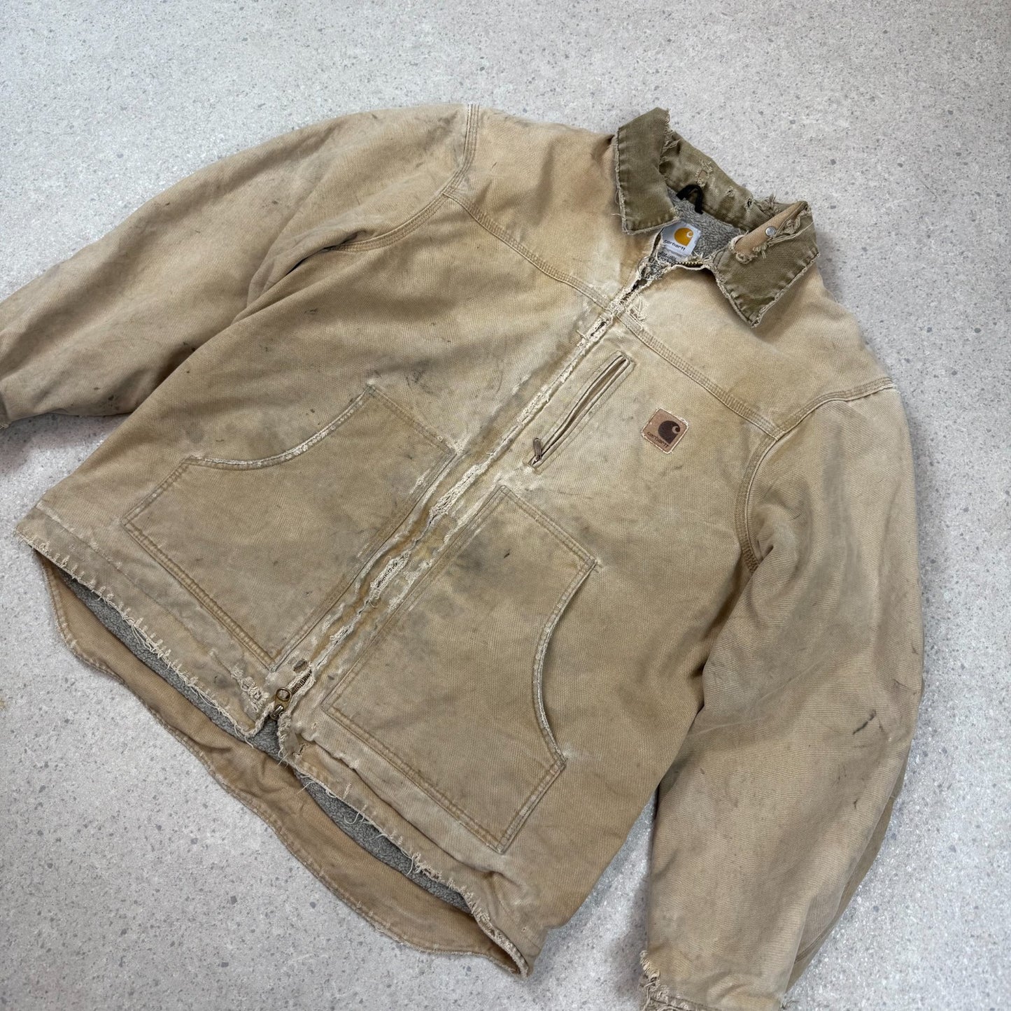 Carhartt Chore Jacket XL Brown Fleece Lined