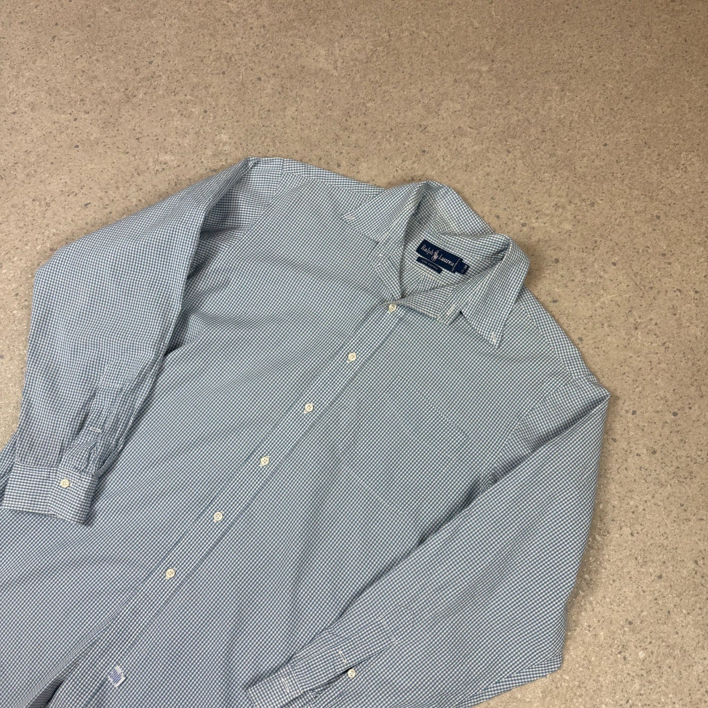 Ralph Lauren Check Shirt XL Blue Colourway 17” Neck Long Sleeve