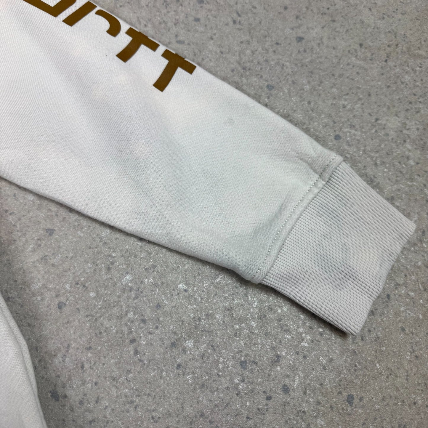 Carhartt Hoodie Medium Cream Women’s Brown Spelllout