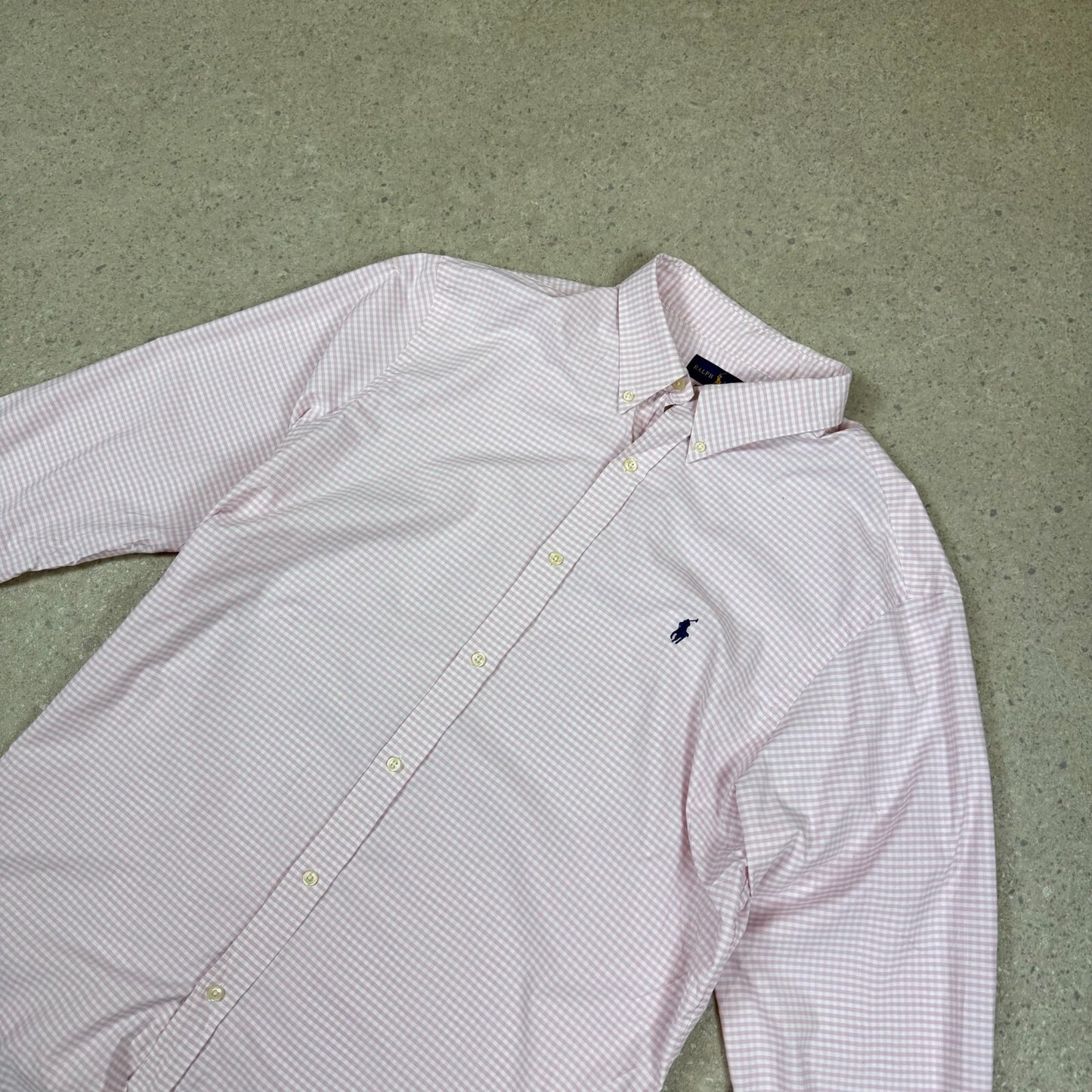Ralph Lauren Check Shirt 2XL Slim Fit Pink Colourway Long Sleeve