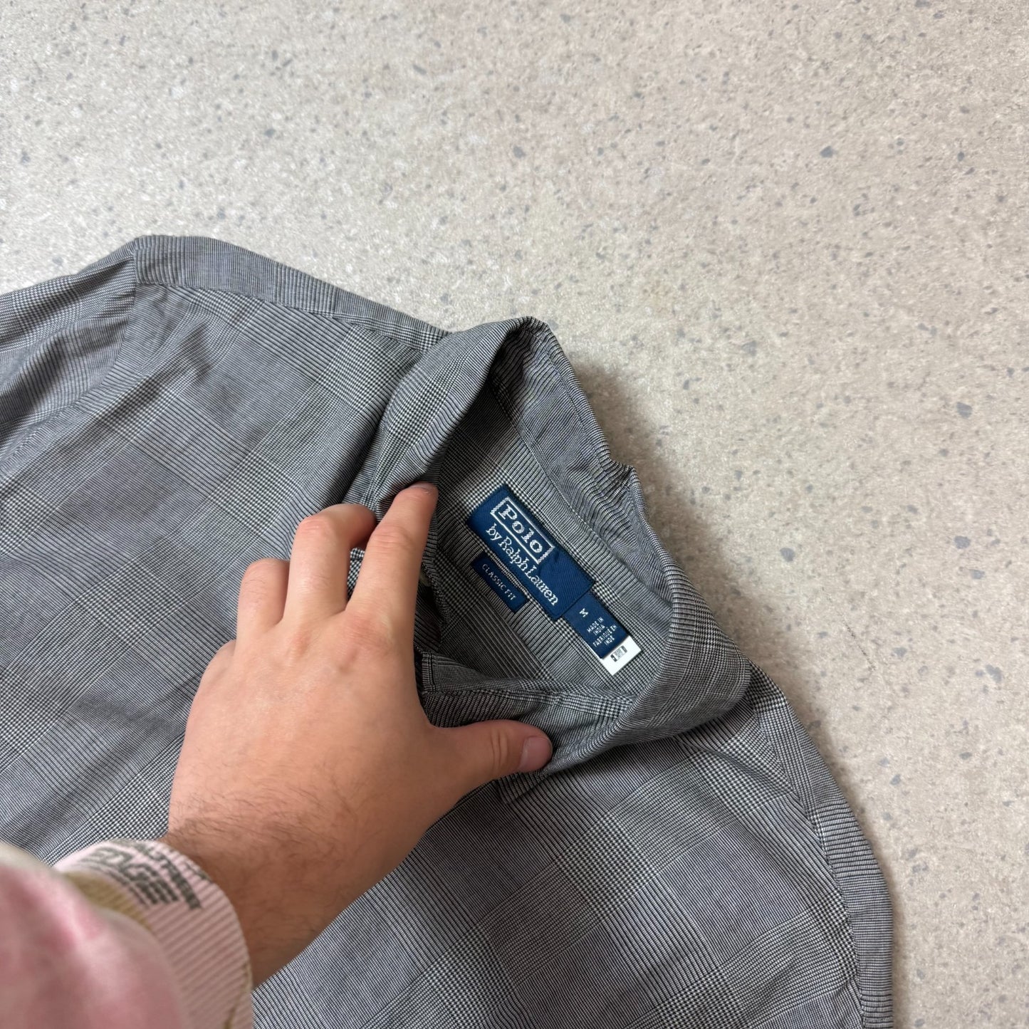 Ralph Lauren Shirt Medium Grey Check Pattern