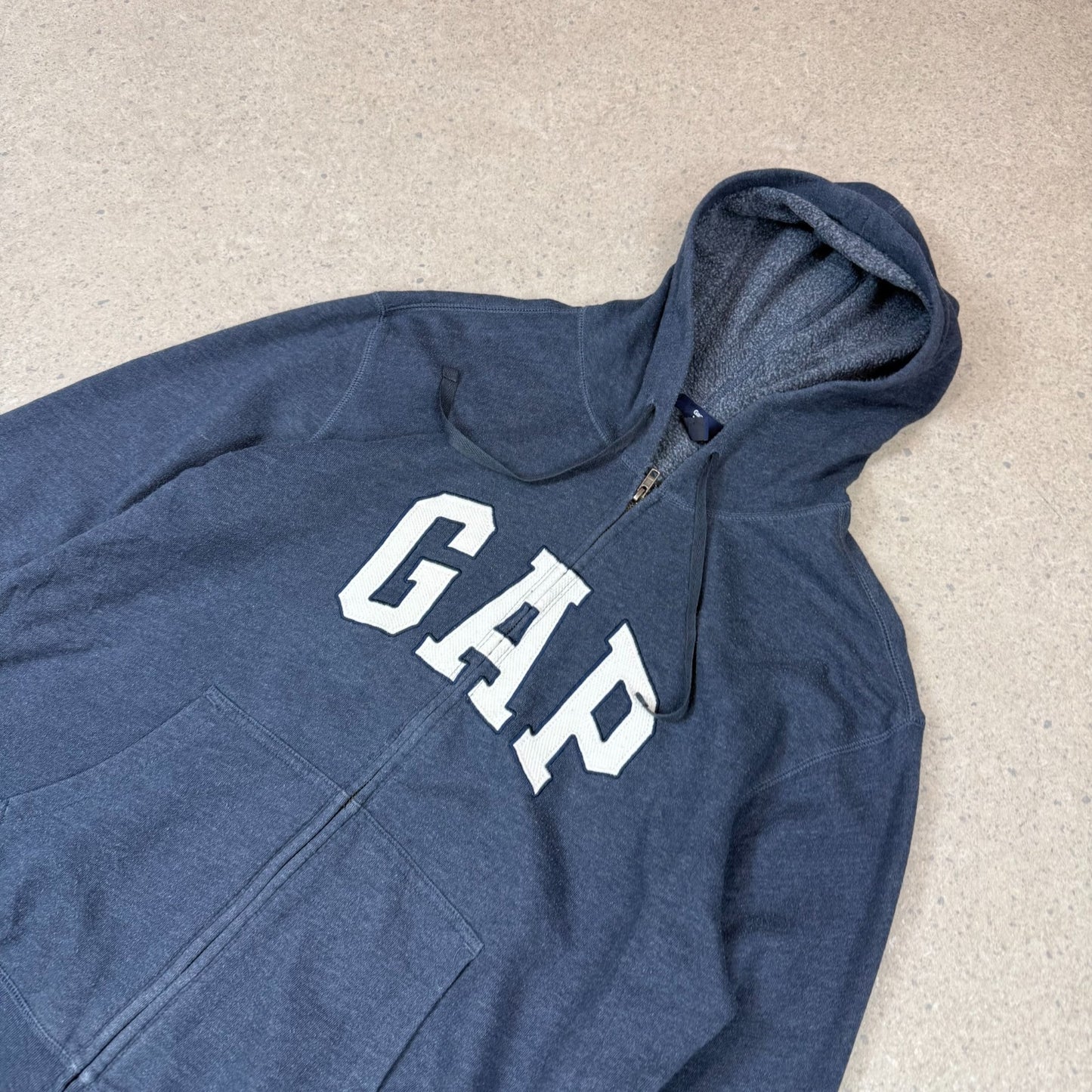 Gap Hoodie Large Full Zip Navy Colourway Fully Embroidered Hooded Pocket