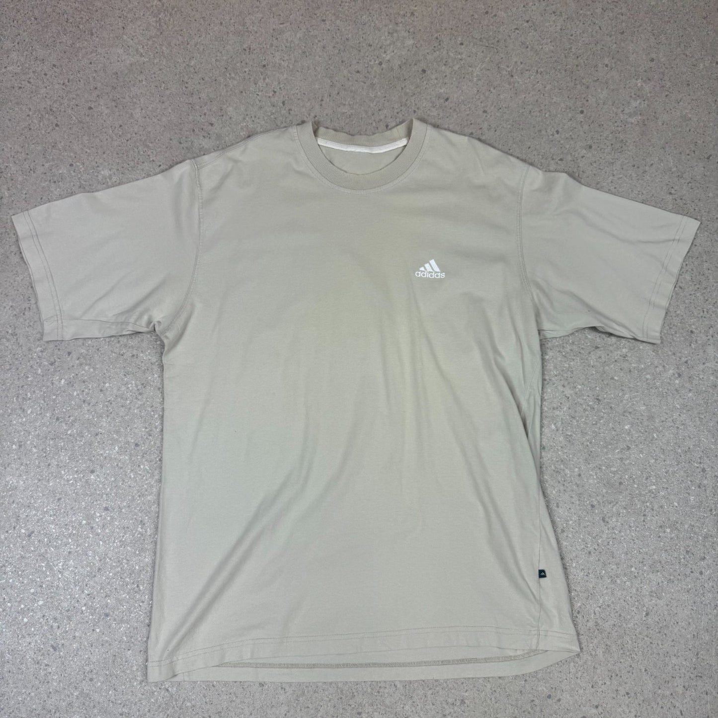 Adidas Cream T Shirt L / XL 90s Embroidered Logo