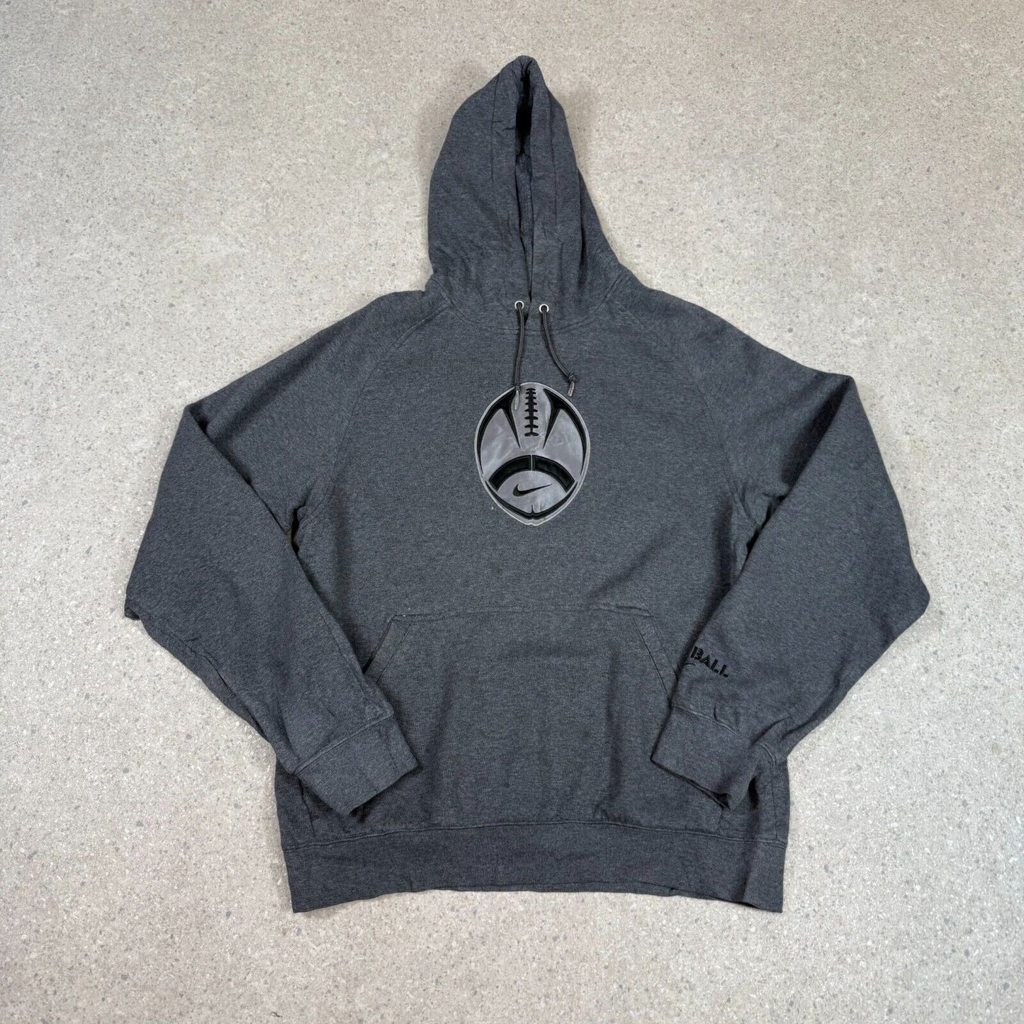 Nike Hoodie Large Charcoal Grey American Football Y2K