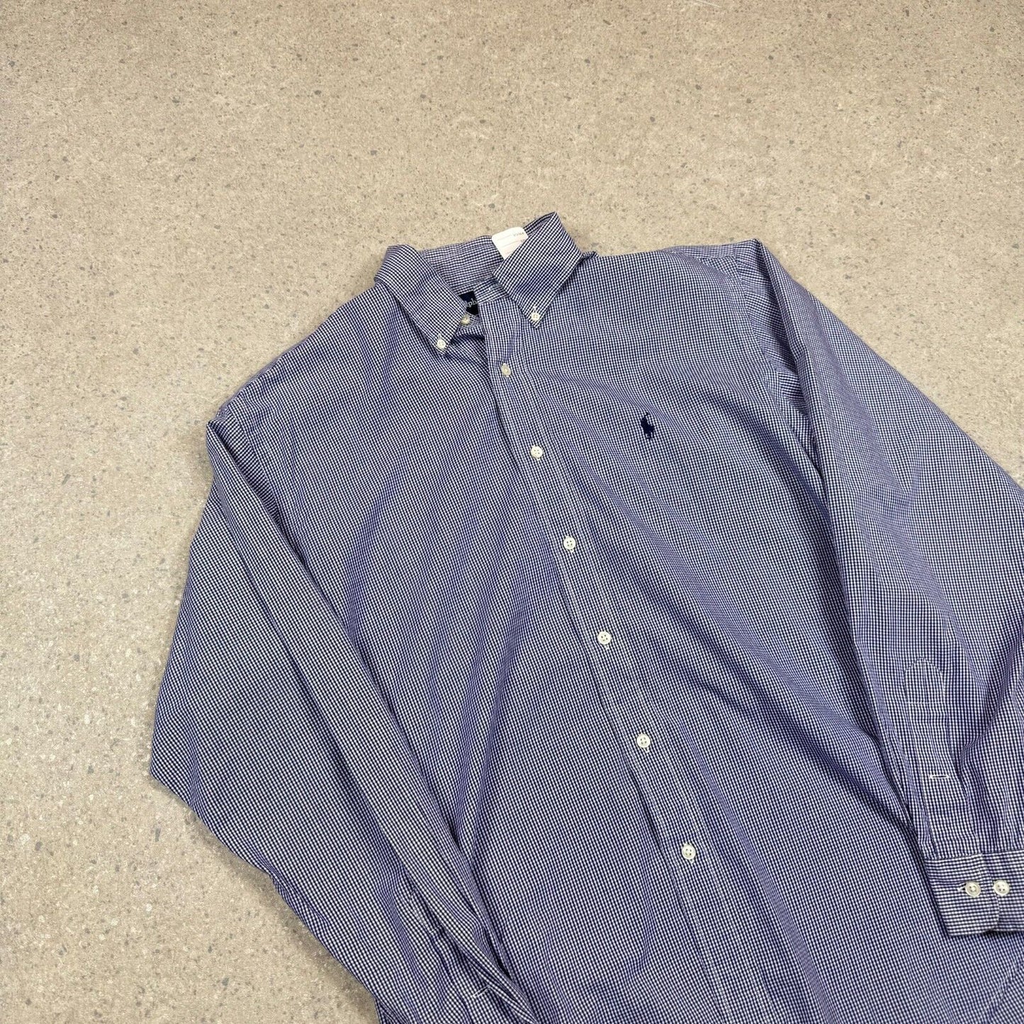 Ralph Lauren Blue Check Shirt Large 16” Neck