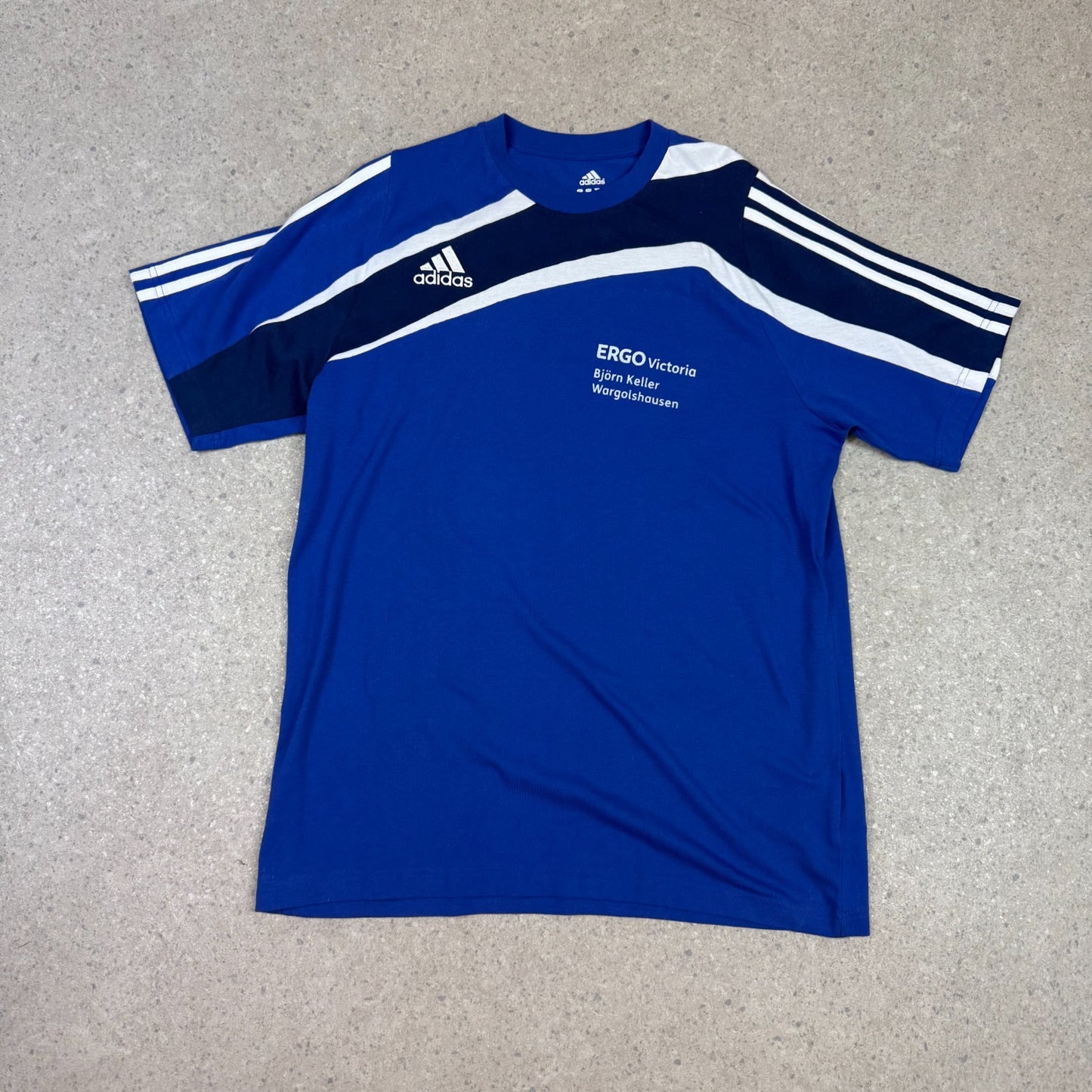 Vintage Adidas T Shirt Medium Blue Early 2000s German Short Sleeve