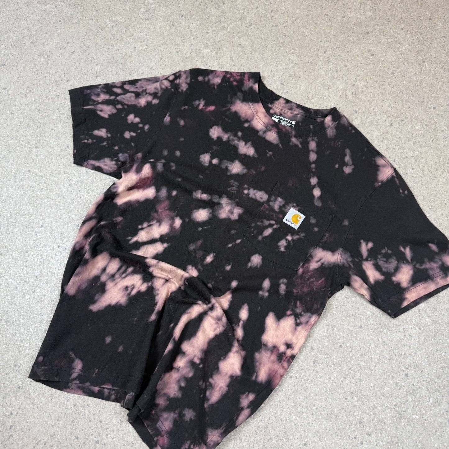Carhartt T Shirt Small / Medium Tye Die Relaxed Fit Pocket Logo