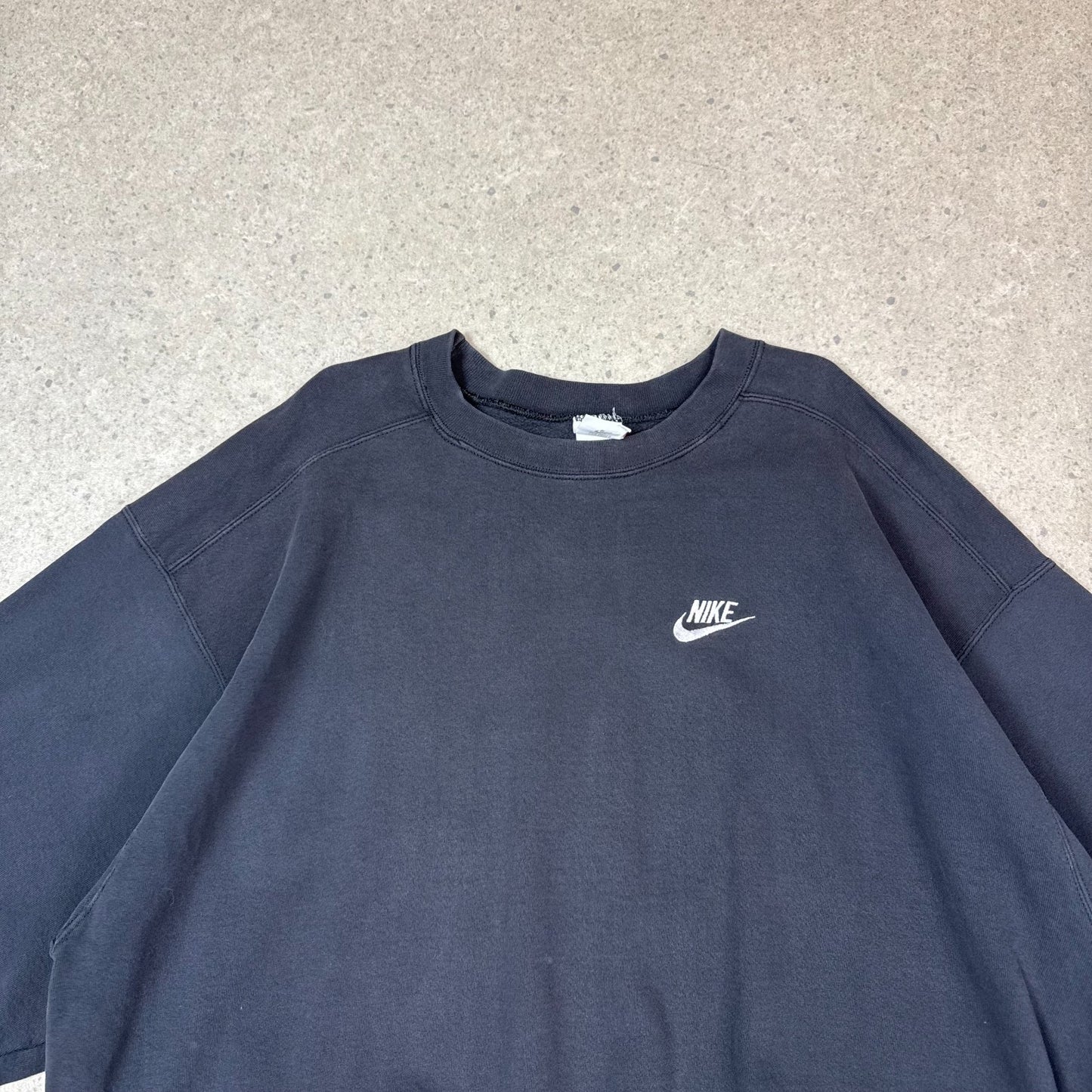 Nike Club Sweater 90s 2XL Black Colourway Made in USA Heavyweight