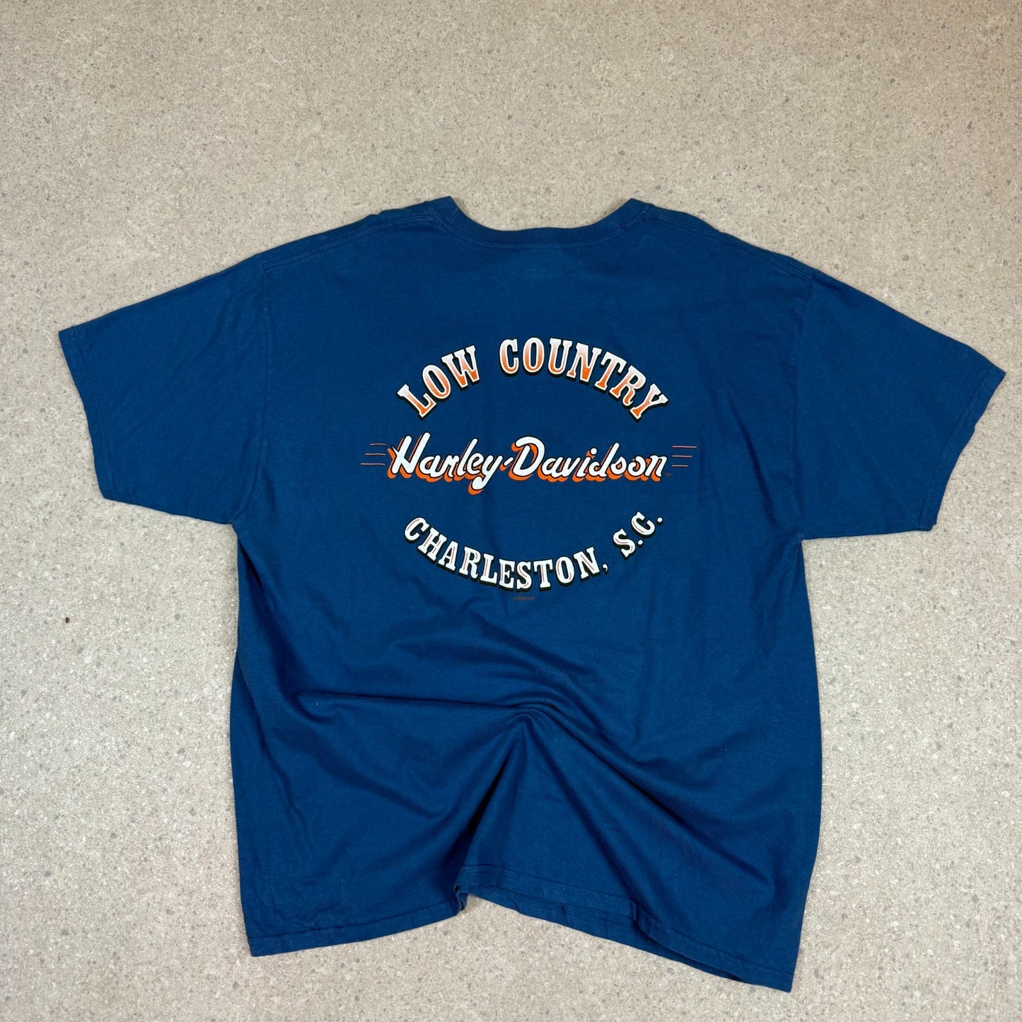 Harley Davidson T Shirt XL Charleston S.C Blue Colourway 2006