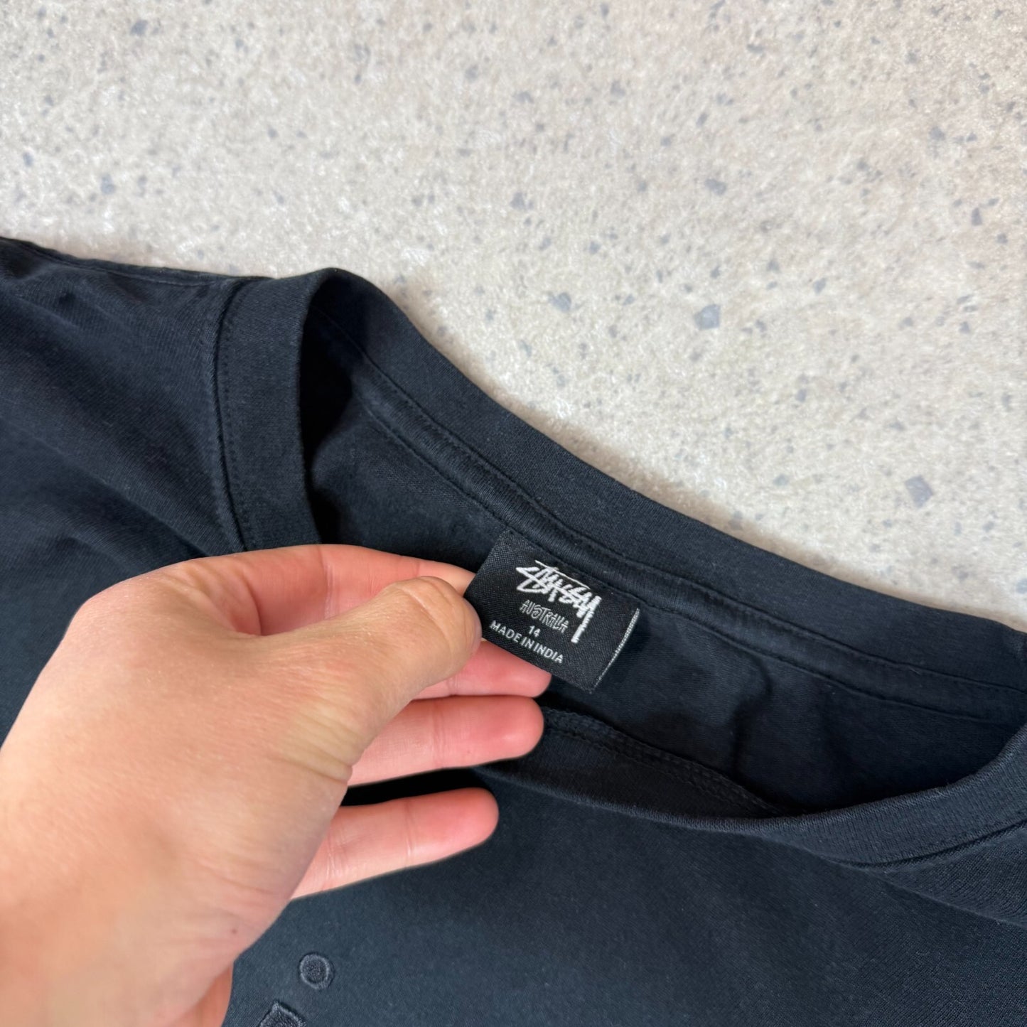 Stussy Australia Sweatshirt Women’s 14 Cropped Style Black Embroidered Logo