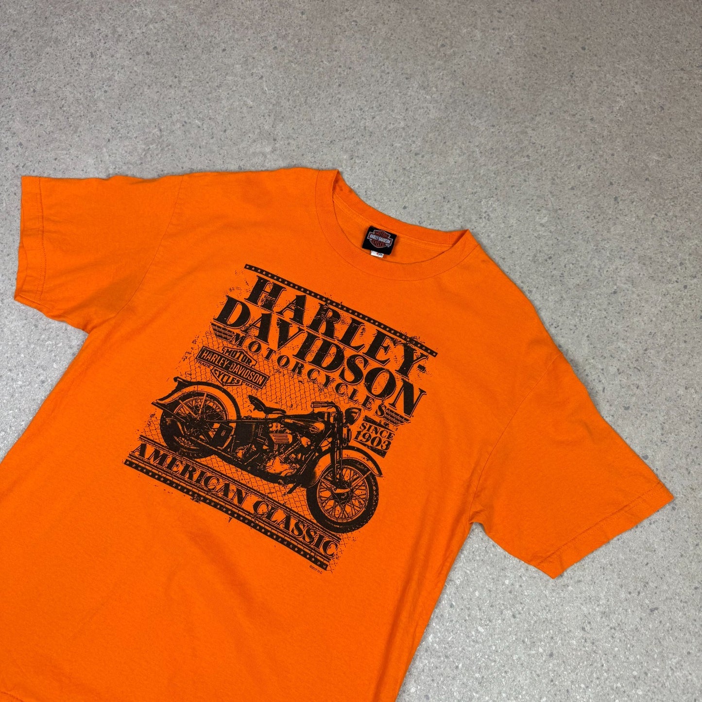 Harley Davidson T Shirt Large Orange North Carolina Outer Banks